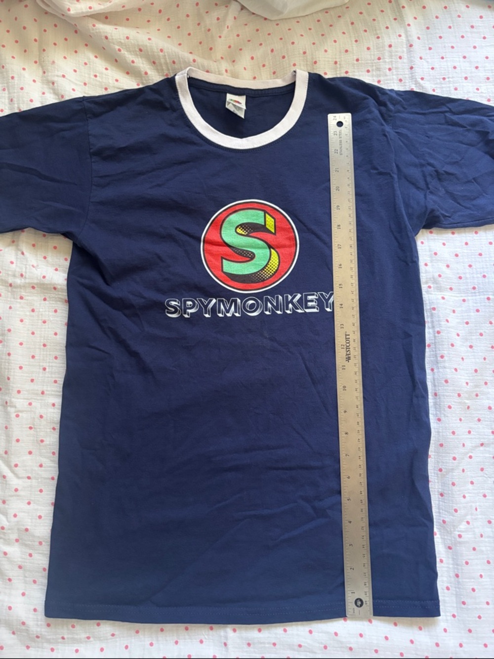 Vintage Spy Monkey Hanes Womens Navy T shirt